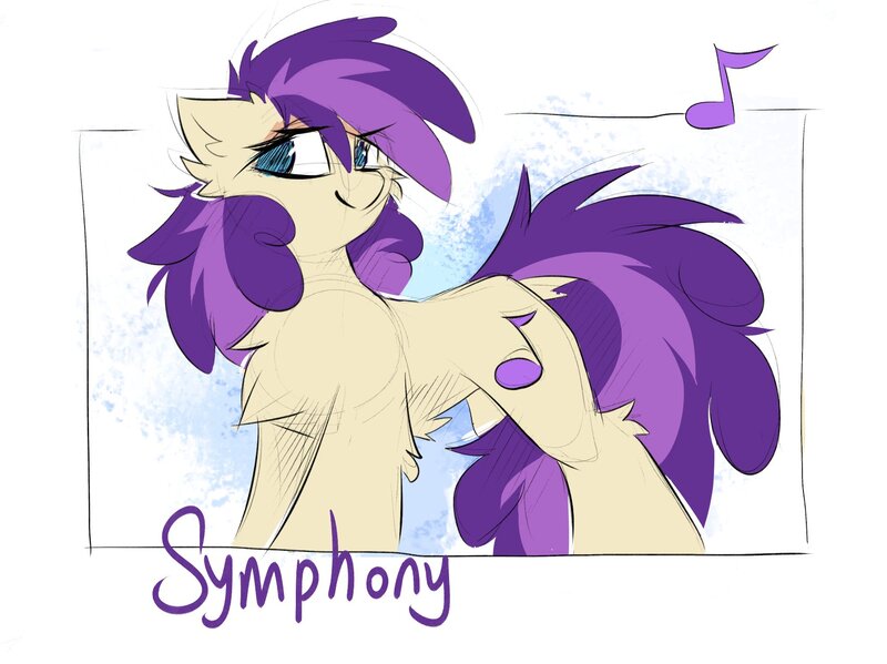 Size: 1706x1277 | Tagged: safe, artist:kejifox, derpibooru import, symphony, earth pony, pony, cheek fluff, chest fluff, female, image, jpeg, simple background, solo, text