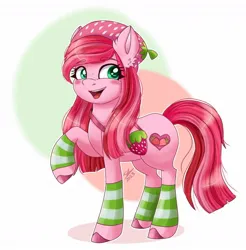 Size: 1118x1138 | Tagged: safe, artist:galaxy swirl, derpibooru import, ponified, earth pony, pony, image, jpeg, solo, strawberry shortcake (character)