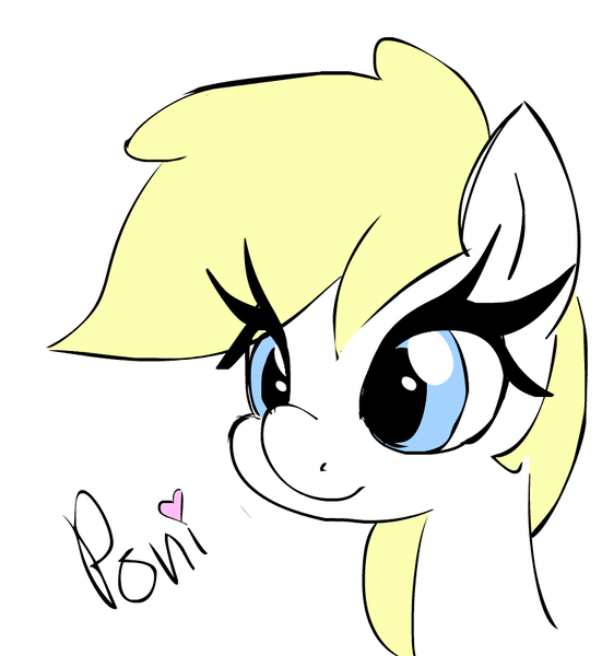 Size: 760x828 | Tagged: safe, artist:opnioc, edit, editor:strifesnout, ponerpics import, oc, oc:aryanne, unofficial characters only, bust, colored, cute, eyelashes, heart, image, nazi, png, poni, portrait, razorblade, simple background, sketch, smiling, solo, white background