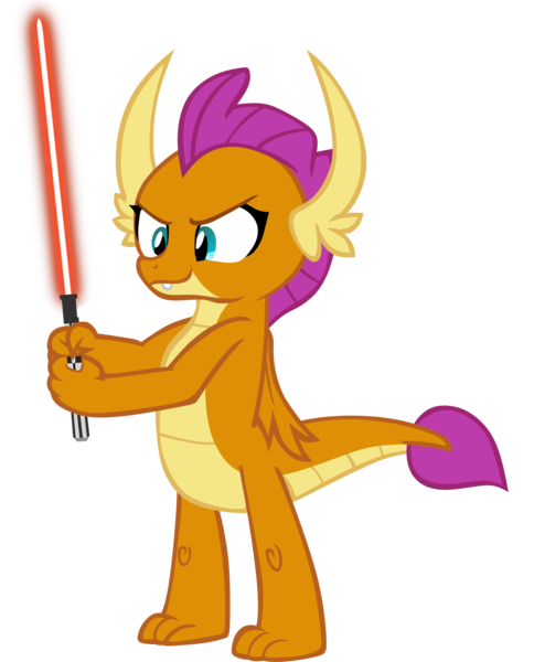 Size: 5225x6481 | Tagged: safe, artist:ponygamer2020, derpibooru import, smolder, dragon, absurd resolution, badass, dragoness, female, horn, image, lightsaber, may the fourth be with you, png, simple background, solo, star wars, tail, teenaged dragon, transparent background, vector, weapon, wings