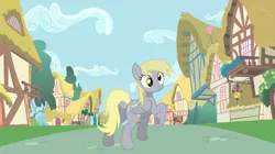 Size: 1520x854 | Tagged: safe, artist:mlpfan3991, derpibooru import, derpy hooves, pegasus, pony, butt, female, image, mare, plot, png, ponyville, sexy, smiling, solo, stupid sexy derpy