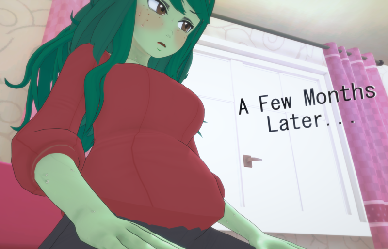 Size: 3358x2160 | Tagged: safe, derpibooru import, wallflower blush, human, equestria girls, 3d, blushing, image, koikatsu, png, pregnant, solo