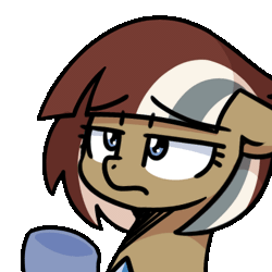 Size: 500x500 | Tagged: safe, artist:sugar morning, artist:yotesmark, derpibooru import, oc, oc:ponatina, unofficial characters only, original species, pony, commission, cringing, crossover, digital art, disappointed, facehoof, facepalm, fail, gif, image, oof, pixel art, slap, solo, video game, ych animation, ych example, ych result, your character here