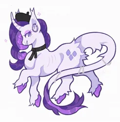 Size: 1258x1280 | Tagged: safe, artist:ferafel_, derpibooru import, rarity, pony, unicorn, alternate design, cutie mark, ear piercing, grin, image, jpeg, piercing, side view, simple background, smiling, solo, twitterina design, white background