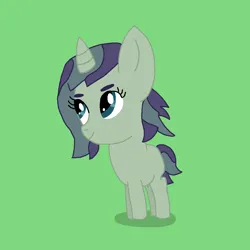 Size: 1000x1000 | Tagged: safe, derpibooru import, oc, oc:jessica mccolt, unofficial characters only, pony, unicorn, cute, digital art, eyebrows, female, filly, foal, green background, image, magical gay spawn, mccolt family, offspring, parent:dandy grandeur, parent:turner mccolt, png, simple background, solo, solo female