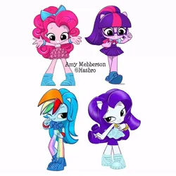 Size: 640x640 | Tagged: safe, artist:amy mebberson, official, pinkie pie, rainbow dash, rarity, sci-twi, twilight sparkle, equestria girls, equestria girls series, concept art, doll, equestria girls minis, hasbro, image, jpeg, simple background, toy, ultra minis, white background