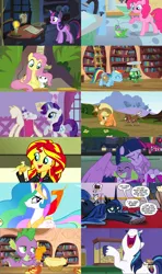 Size: 2559x4321 | Tagged: safe, derpibooru import, edit, edited screencap, idw, screencap, angel bunny, applejack, fluttershy, gummy, opalescence, owlowiscious, peewee, philomena, pinkie pie, princess celestia, princess luna, rainbow dash, rarity, ray, shining armor, spike, sunset shimmer, tank, tiberius, twilight sparkle, twilight sparkle (alicorn), winona, alicorn, alligator, bird, dog, dragon, earth pony, human, opossum, owl, pegasus, phoenix, pony, rabbit, unicorn, a bird in the hoof, a horse shoe-in, eqg summertime shorts, equestria girls, equestria girls (movie), feeling pinkie keen, just for sidekicks, may the best pet win, owl's well that ends well, pet project, season 1, season 2, season 3, season 5, season 9, she talks to angel, suited for success, the one where pinkie pie knows, spoiler:s09, :p, angelbetes, animal, ant farm, boots, cake, candle, clothes, collage, cute, dashabetes, descriptive noise, diapinkes, ethereal mane, eyes closed, fall formal outfits, female, floppy ears, food, golden oaks library, gummybetes, happy, horse noises, hug, image, jackabetes, library, lunabetes, lying, lying down, male, mane six, mare, mawshot, night, nose in the air, offscreen character, open mouth, pet, png, ponied up, pouting, prone, puppy dog eyes, raribetes, shimmerbetes, shining adorable, shoes, shyabetes, smiling, solo, speech bubble, spikabetes, spike the dog, stick, talking, tankabetes, thought bubble, tongue out, twiabetes, twilight ball dress, unamused, unicorn twilight, uvula, volumetric mouth, winonabetes