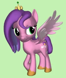 Size: 408x485 | Tagged: safe, derpibooru import, pipp petals, pegasus, pony, pony creator, g5, 3d, g4, g5 to g4, generation leap, green background, image, png, ponylumen, simple background, solo, spread wings, wings