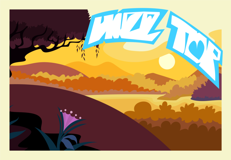 Size: 8000x5562 | Tagged: safe, artist:lahirien, derpibooru import, friendship university, .svg available, absurd resolution, background, flower, hill, image, no pony, png, postcard, river, scenery, sun, sunset, tree, vector, water, written equestrian