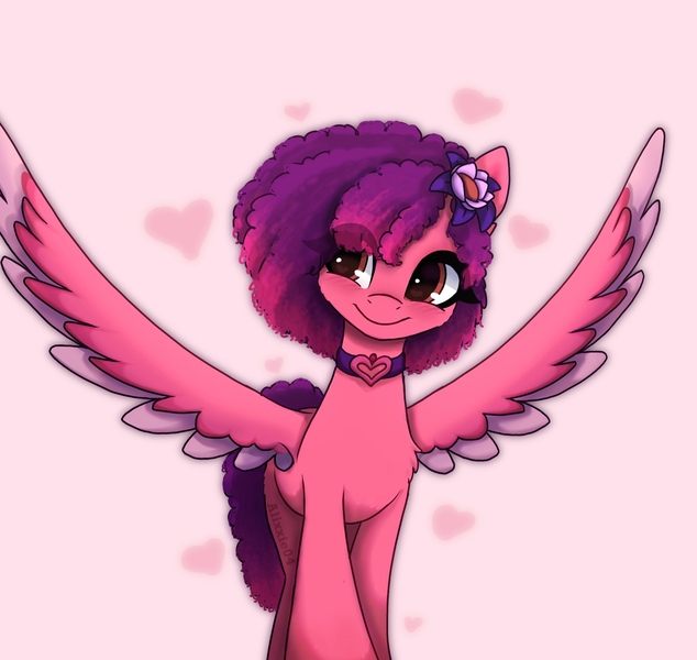 Size: 1776x1680 | Tagged: safe, artist:_alixxie_, derpibooru import, pegasus, pony, g5, my little pony: make your mark, spoiler:my little pony: make your mark chapter 4, colored wings, female, image, jpeg, mare, my little pony: make your mark chapter 4, ruby jubilee, solo, two toned wings, wings