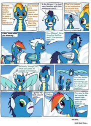 Size: 762x1049 | Tagged: safe, artist:soks777, derpibooru import, fleetfoot, rainbow dash, soarin', spitfire, pegasus, pony, clothes, comic, female, image, implied shipping, implied soarindash, implied straight, jpeg, male, mare, stallion, uniform, wonderbolts, wonderbolts uniform