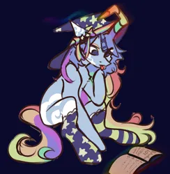 Size: 2048x2102 | Tagged: safe, artist:neonbugzz, derpibooru import, oc, unicorn, clothes, image, magic, mismatched socks, png, socks, striped socks