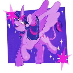 Size: 3000x3000 | Tagged: safe, artist:starsbursts, derpibooru import, twilight sparkle, twilight sparkle (alicorn), alicorn, pony, curved horn, cute, fangs, female, horn, image, leonine tail, mare, open mouth, png, raised hoof, raised leg, solo, tail, twiabetes