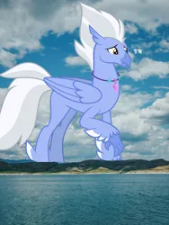 Size: 3024x4032 | Tagged: safe, artist:cloudy glow, artist:jhayarr23, artist:starryshineviolet, derpibooru import, edit, editor:jaredking779, silverstream, sky beak, terramar, classical hippogriff, hippogriff, pony, father and child, father and daughter, father and son, feathered fetlocks, female, high res, highrise ponies, image, irl, jewelry, jpeg, macro, male, mountain, mountain range, necklace, photo, ponies in real life, raised claw, size difference, smiling, story included