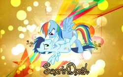 Size: 1024x640 | Tagged: safe, artist:timexturner, derpibooru import, rainbow dash, soarin', pegasus, pony, female, image, male, mare, png, shipping, soarindash, stallion, straight, wallpaper