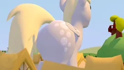 Size: 7111x4000 | Tagged: suggestive, artist:acid flask, derpibooru import, derpy hooves, pegasus, pony, 3d, absurd resolution, ass, breasts, bubble butt, busty derpy hooves, butt, derpibooru exclusive, female, folded wings, giant pony, giantess, gimp, huge butt, image, large butt, lens flare, macro, mare, png, ponyville, revamped ponies, solo, source filmmaker, wings