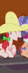 Size: 41x106 | Tagged: safe, derpibooru import, screencap, earth pony, pony, appleoosa's most wanted, season 5, appleloosa resident, background character, background pony, clothes, female, hat, image, laughing, mare, picture for breezies, png, strawberry bonnet