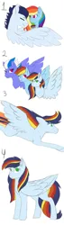 Size: 478x1673 | Tagged: safe, artist:wispyaxolotl, derpibooru import, rainbow dash, soarin', oc, oc:skye painter, pegasus, pony, female, filly, foal, image, jpeg, male, mare, offspring, parent:rainbow dash, parent:soarin', parents:soarindash, shipping, soarindash, stallion, straight