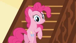 Size: 1920x1080 | Tagged: safe, derpibooru import, screencap, pinkie pie, earth pony, pony, season 5, the one where pinkie pie knows, 1080p, balloonbutt, butt, female, image, looking at you, mare, plot, png, solo, sugarcube corner