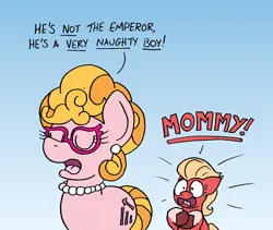 Size: 1806x1524 | Tagged: safe, artist:bobthedalek, derpibooru import, phyllis cloverleaf, sprout cloverleaf, earth pony, pony, g5, my little pony: a new generation, spoiler:g5, female, glasses, image, jewelry, mare, monty python, monty python's life of brian, necklace, png, sweat, sweatdrop