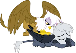 Size: 1244x876 | Tagged: safe, artist:ponygamer2020, derpibooru import, gilda, oc, oc:grey, oc:grey the griffon, gryphon, canon x oc, cute, duo, duo male and female, eyes closed, female, griffon oc, image, male, massage, png, relaxing, shipping, simple background, sleeping, straight, sweet dreams fuel, tail, transparent background, vector, wings