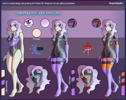 Size: 2500x2000 | Tagged: safe, artist:devillustart, derpibooru import, oc, oc:iron glamour, human, equestria girls, clothes, fireheart76's latex suit design, gloves, humanized, image, jpeg, latex, latex boots, latex gloves, latex suit, prisoners of the moon, reference sheet, rubber, rubber suit