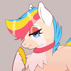 Size: 800x800 | Tagged: safe, artist:renabu, derpibooru import, oc, oc:rocket pop, unofficial characters only, earth pony, pony, animated, bust, female, gif, icon, image, mare, portrait, solo, talking to viewer