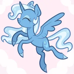 Size: 5000x5000 | Tagged: safe, artist:pilesofmiles, derpibooru import, trixie, alicorn, pony, alicornified, canon, cloud, cloudy, comic, image, pink background, png, race swap, show accurate, simple background, solo, trixiecorn