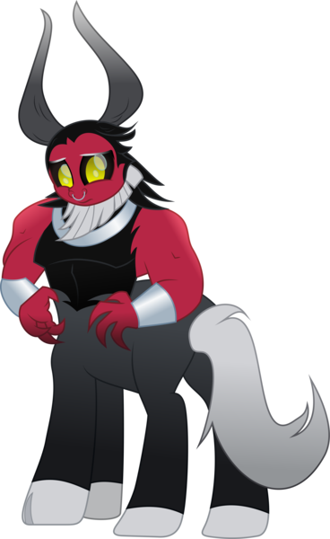 Size: 3860x6301 | Tagged: safe, artist:lincolnbrewsterfan, derpibooru import, lord tirek, centaur, taur, my little pony: the movie, the ending of the end, .svg available, a better ending for tirek, absurd resolution, alternate universe, armband, beard, black sclera, buff, butt, chest, cloven hooves, considering, cute, facial hair, hand, horn, horns, image, inkscape, long horn, looking at you, looking back, male, movie accurate, muscles, neck rings, nose piercing, nose ring, piercing, plot, png, quadrupedal, reformed, septum piercing, simple background, solo, standing, tail, three quarter view, tirebetes, tirump, transparent background, turned head, turning, uncertain, vector, what if, wristband, yellow eyes