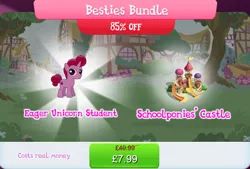 Size: 1267x856 | Tagged: safe, derpibooru import, idw, official, unnamed character, unnamed pony, pony, unicorn, bundle, bush, colt, costs real money, english, foal, gameloft, horn, idw showified, image, jpeg, male, mobile game, my little pony: magic princess, numbers, sale, slide, solo, solo focus, stallion, text