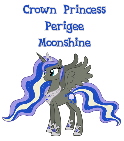 Size: 4239x4824 | Tagged: source needed, safe, anonymous artist, derpibooru import, oc, oc:crown princess perigee moonshine, unofficial characters only, alicorn, pony, absurd resolution, alicorn oc, closed mouth, crown, crown princess, ethereal mane, ethereal tail, eyelashes, eyes open, eyeshadow, female, happy, hoof shoes, horn, image, jewelry, makeup, mare, mare of the moon, name, nostrils, offspring, parent:king equus, parent:princess luna, parents:canon x oc, parents:equuna, png, pony oc, princess, product of incest, regalia, royalty, simple background, smiling, solo, spread wings, tail, text, transparent background, wings