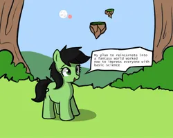 Size: 1058x841 | Tagged: safe, artist:cutelewds, derpibooru import, oc, oc:anonfilly, unofficial characters only, earth pony, pony, dialogue, female, filly, image, isekai, jpeg, solo