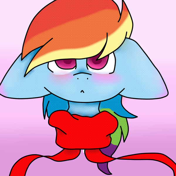 Size: 5000x5000 | Tagged: safe, artist:mynameislele, derpibooru import, rainbow dash, pony, :<, absurd resolution, big ears, bust, floppy ears, image, png, solo