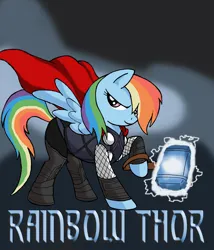 Size: 1000x1167 | Tagged: safe, artist:kenichi-shinigami, derpibooru import, rainbow dash, crossover, image, jpeg, thor