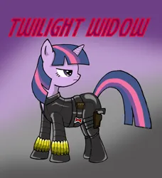 Size: 1000x1096 | Tagged: safe, artist:kenichi-shinigami, derpibooru import, twilight sparkle, black widow (marvel), crossover, image, jpeg, marvel