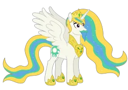 Size: 5779x4061 | Tagged: source needed, safe, anonymous artist, derpibooru import, oc, oc:crown prince zenith sunshine, unofficial characters only, alicorn, pony, absurd resolution, alicorn oc, beard, closed mouth, crown, crown prince, cutie mark, ethereal mane, ethereal tail, eyebrows, eyes open, facial hair, g4, goatee, hoof shoes, horn, image, jewelry, male, moustache, offspring, parent:king equus, parent:princess celestia, parents:canon x oc, parents:celequus, png, pony oc, prince, product of incest, regalia, royalty, show accurate, simple background, solo, spread wings, stallion, tail, transparent background, vector, wings
