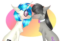 Size: 6000x4000 | Tagged: safe, artist:mynameislele, derpibooru import, octavia melody, vinyl scratch, earth pony, pony, unicorn, absurd resolution, boop, chest fluff, duo, eyes closed, female, image, lesbian, noseboop, png, scratchtavia, shipping