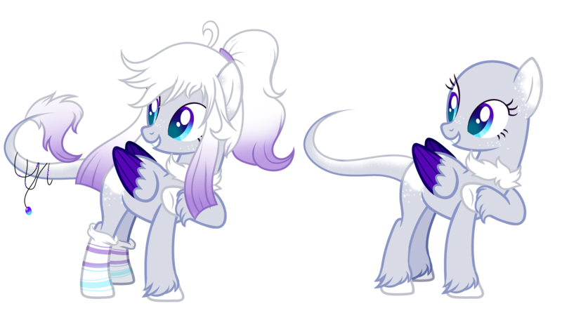 Size: 4791x2671 | Tagged: safe, artist:angellightyt, derpibooru import, oc, unofficial characters only, pegasus, pony, bald, base used, clothes, duo, eyelashes, female, hoof on chest, image, looking back, mare, pegasus oc, png, simple background, smiling, socks, transparent background, unshorn fetlocks, wings