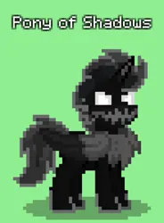 Size: 600x816 | Tagged: safe, derpibooru import, pony of shadows, pony, pony town, fake alicorn, green background, image, png, simple background, solo
