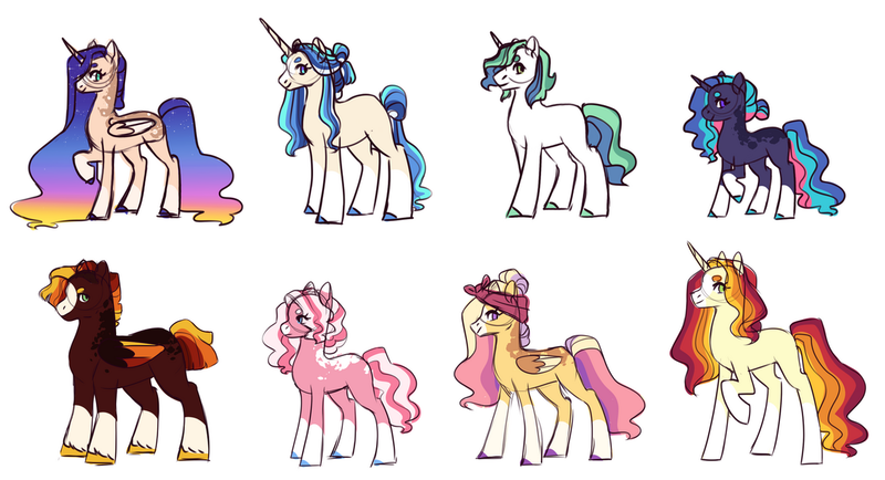 Size: 1280x694 | Tagged: safe, artist:ghost-whisper03, derpibooru import, oc, unofficial characters only, alicorn, earth pony, pegasus, pony, unicorn, alicorn oc, blaze (coat marking), coat markings, colored wings, colored wingtips, earth pony oc, ethereal mane, facial markings, female, headband, horn, image, magical lesbian spawn, male, mare, offspring, parent:applejack, parent:big macintosh, parent:fluttershy, parent:party favor, parent:pinkie pie, parent:princess cadance, parent:princess celestia, parent:princess luna, parent:rainbow dash, parent:rarity, parent:shining armor, parent:sunset shimmer, parent:svengallop, parent:twilight sparkle, parents:appledance, parents:appleshimmer, parents:lunashy, parents:rainbowmac, parents:rarijack, parents:shininglestia, parents:svenpie, parents:twifavor, pegasus oc, png, simple background, socks (coat marking), stallion, unicorn oc, white background, wings