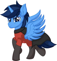 Size: 6298x6691 | Tagged: safe, artist:cyanlightning, derpibooru import, oc, oc:blue thunder, unofficial characters only, alicorn, pony, .svg available, absurd resolution, image, male, png, simple background, solo, spread wings, stallion, superhero, transparent background, vector, wings