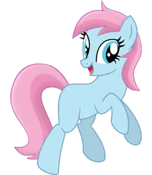 Size: 1204x1386 | Tagged: safe, artist:tankman, derpibooru import, oc, oc:water lilly, unofficial characters only, earth pony, pony, blank flank, blue body, blue eyes, blue skin, female, happy, idk what to add, image, mare, open mouth, pink mane, pink tail, png, smiling, solo, tail