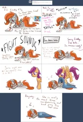 Size: 2002x2950 | Tagged: safe, artist:redheadfly, derpibooru import, scootaloo, oc, oc:lucky fly, pony, image, lying down, mouth hold, older, paintbrush, png, prone, sleeping, tumblr:ask-adultscootaloo