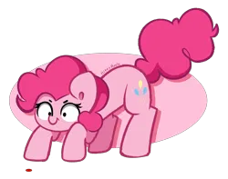 Size: 5200x4096 | Tagged: safe, artist:kittyrosie, derpibooru import, pinkie pie, earth pony, pony, absurd resolution, behaving like a cat, image, looking at something, png, simple background, transparent background