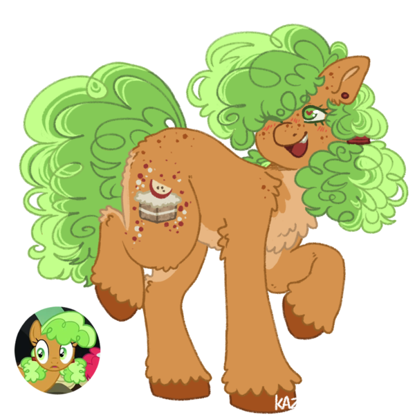 Size: 1000x1000 | Tagged: safe, artist:kazmuun, derpibooru import, apple brown betty, earth pony, pony, apple family member, image, png, solo