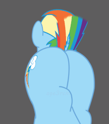 Size: 700x800 | Tagged: suggestive, artist:age3rcm, banned from derpibooru, rainbow dash, pegasus, pony, animated, behind, both cutie marks, butt, butt focus, butt shake, close-up, dock, female, gif, gray background, hip sway, image, large butt, mare, plot, rainbutt dash, rear view, short tail, simple background, solo, solo female, swaying hips, tail, transparent background, walk cycle, walking, wiggle