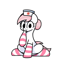 Size: 800x800 | Tagged: safe, artist:sugar morning, derpibooru import, nurse redheart, earth pony, animated, clothes, gif, image, looking at you, nurse, one eye closed, smiling, socks, wink, winking at you