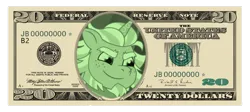 Size: 2139x962 | Tagged: safe, derpibooru import, edit, edited screencap, screencap, pony, unicorn, g5, my little pony: tell your tale, 20 dollar bill, alphabittle blossomforth, dollar bill, image, png, simple background, transparent background