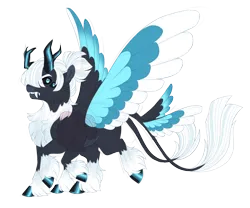 Size: 4800x4000 | Tagged: safe, artist:gigason, derpibooru import, oc, oc:double take, unofficial characters only, pony, absurd resolution, horns, image, multiple eyes, multiple tails, parent:storm king, png, simple background, solo, tail, transparent background, two tails