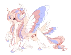 Size: 3000x2300 | Tagged: safe, artist:gigason, derpibooru import, oc, oc:angel wings, alicorn, pony, colored wings, female, image, mare, multicolored wings, png, simple background, solo, tail wings, transparent background, wings